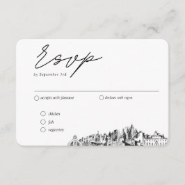 Atlanta Huwelijk Traditionele RSVP Maaltijd Opties Informatiekaartje