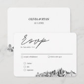 Atlanta Huwelijk Traditionele RSVP Maaltijd Opties Informatiekaartje (Voorkant / Achterkant)