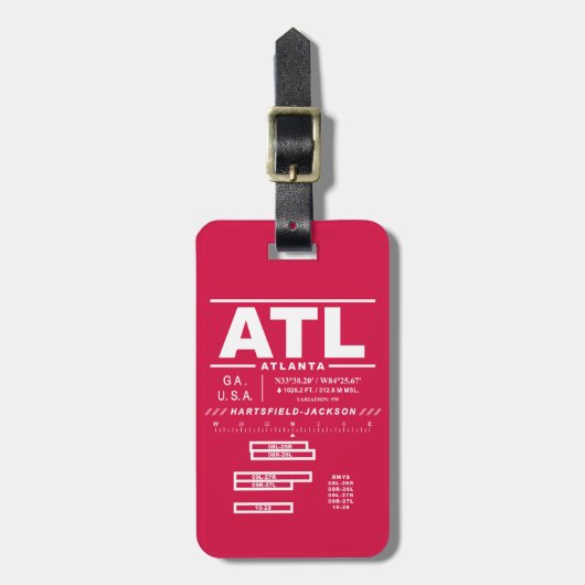 Atlanta International Airport ATL Bagage Label (Voorkant verticaal)