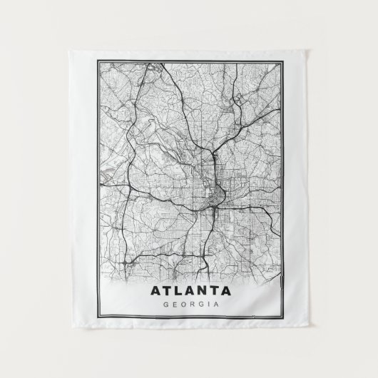 Atlanta Kaart Wandkleed (Voorkant)