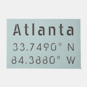 Atlanta Latitude en Lengtegraad Deurmat (Voorkant)