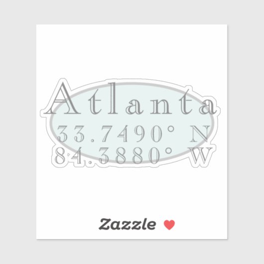 Atlanta Latitude en Lengtegraad Sticker (Vel)