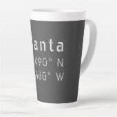 Atlanta Latitude & Longitude Dark Grey Latte Mok (Rechterhoek)