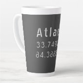 Atlanta Latitude & Longitude Dark Grey Latte Mok (Linkerhoek)
