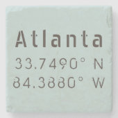 Atlanta Latitude Longitude Stenen Onderzetter (Voorkant)