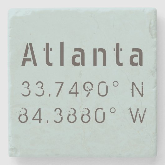 Atlanta Latitude Longitude Stenen Onderzetter (Voorkant)