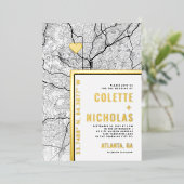 Atlanta Love Locator | Stadsweddenschap Folie Uitnodiging (Staand Voorkant)