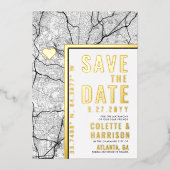 Atlanta Love Locator | Weddenschap Save the Date Folie Uitnodiging (Voorkant)