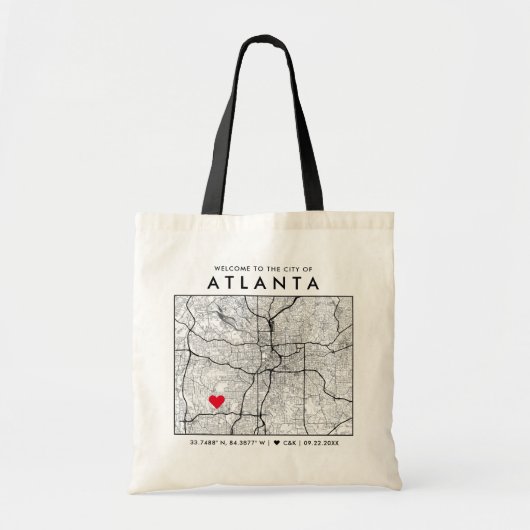 Atlanta Love Locator | Welkom Stadskaartje Tote Bag (Voorkant)