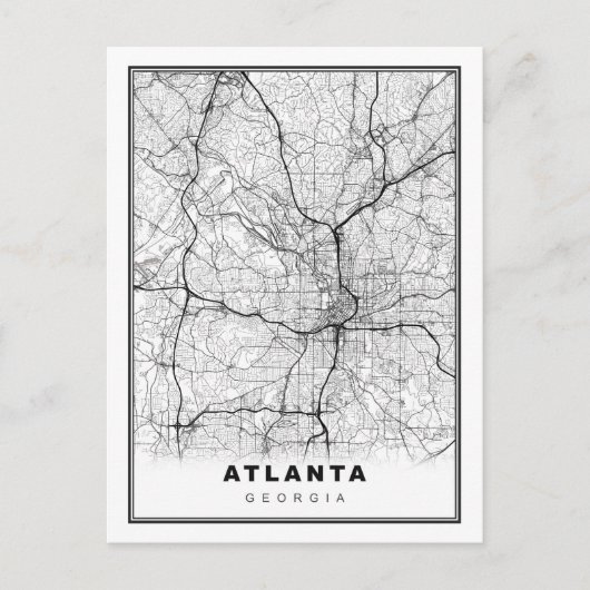 Atlanta Map Feestdagenkaart (Voorkant)
