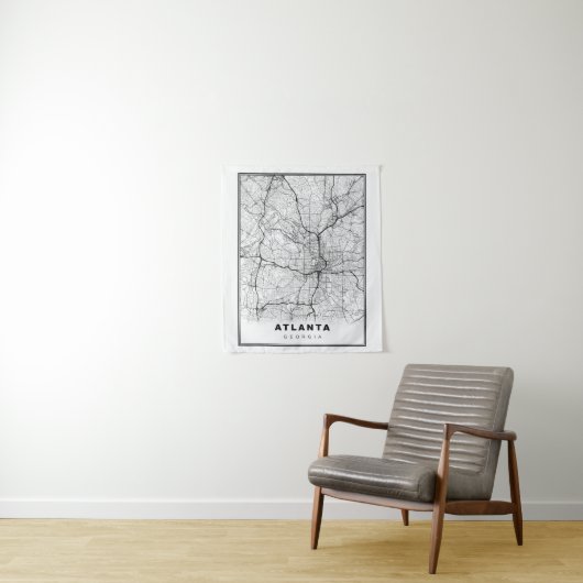 Atlanta Map Wandkleed (In situ)