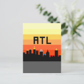 Atlanta met 8 bits Skyline ATL Briefkaart (Staand voorkant)