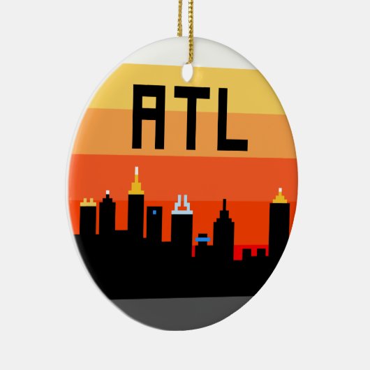 Atlanta met 8 bits Skyline ATL Keramisch Ornament (Rechts)