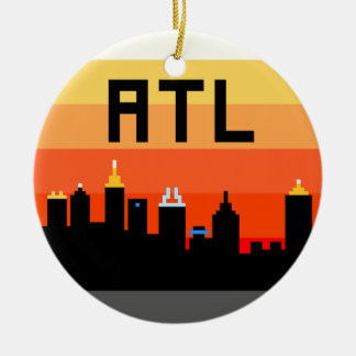Atlanta met 8 bits Skyline ATL Keramisch Ornament