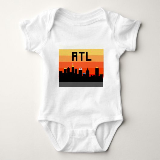 Atlanta met 8 bits Skyline ATL Romper (Voorkant)