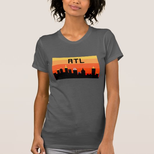 Atlanta met 8 bits Skyline ATL T-shirt (Voorkant)