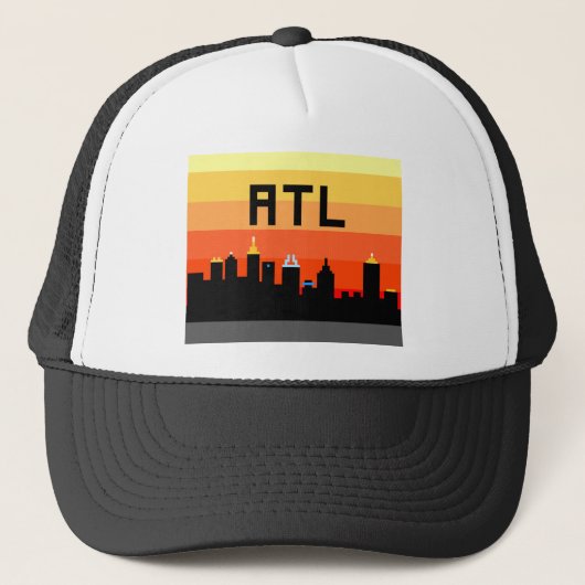 Atlanta met 8 bits Skyline ATL Trucker Pet (Voorkant)