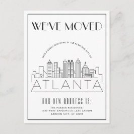 Atlanta | Modern Deco City | Adres wijzigen Aankondigingskaart