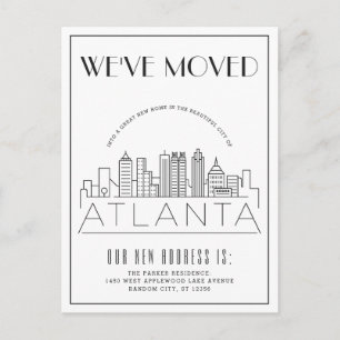 Atlanta   Modern Deco City   Adres wijzigen Aankondigingskaart