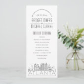 Atlanta | Modern Deco huwelijksprogramma Kaart (Staand voorkant)