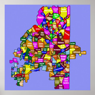 Atlanta Nabuurschapskaart Poster
