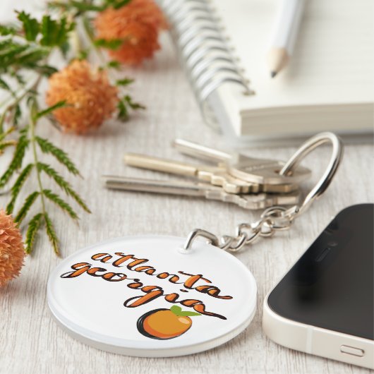 Atlanta Painted Peach souvenir sleutelhanger (Voorkant Rechts)