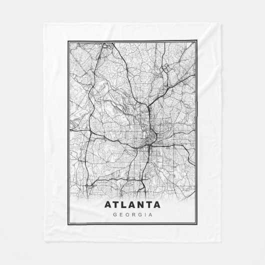 Atlanta Plattegrond Fleece Deken (Voorkant)