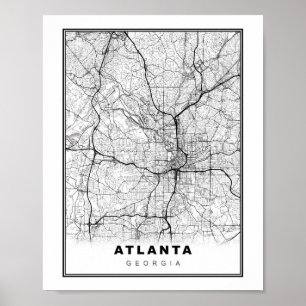 Atlanta Plattegrond Poster