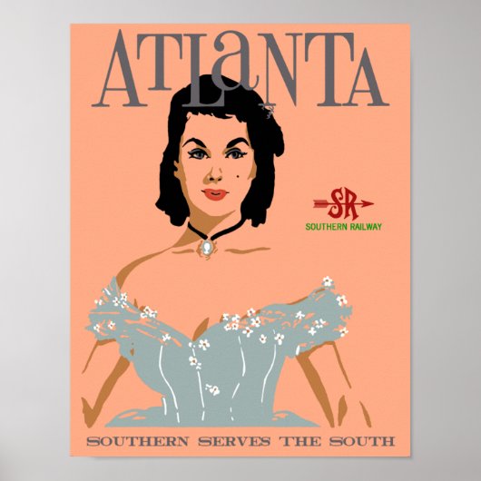 Atlanta,  poster voor treinreizen (Voorkant)