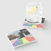 Atlanta Rainbow Crosswalk, 10th Piemonte, Midtown Stenen Onderzetter (Zijkant)