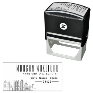 Atlanta Resident   Moderne Deco skyline Zelfinktende Stempel