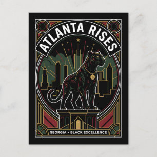 Atlanta Rises Black Panther Black Excellence Kunst Feestdagenkaart