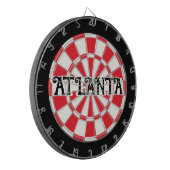 ATLANTA rood zwart en wit Dartbord (Voorkant Links)