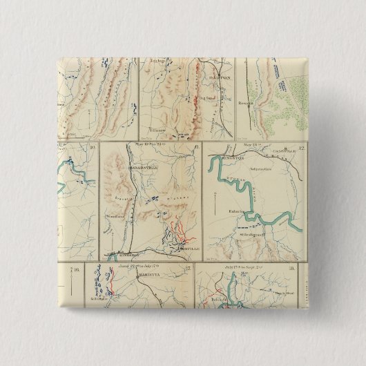 Atlanta-Savannah march Vierkante Button 5,1 Cm (Voorkant)