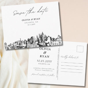 Atlanta Save the Date Briefkaart Elegante bruiloft