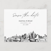 Atlanta Save the Date Briefkaart Elegante bruiloft (Voorkant)