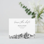 Atlanta Save the Date Briefkaart Elegante bruiloft (Staand voorkant)