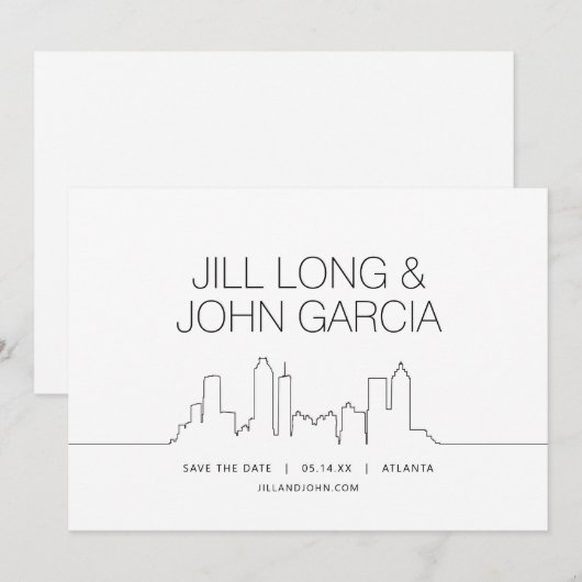 Atlanta Save the Date Kaart (Voorkant / Achterkant)
