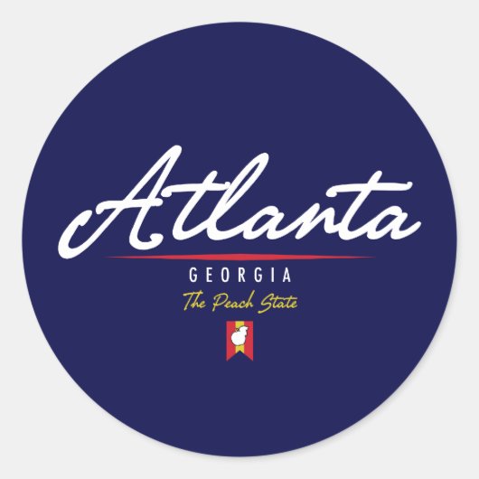 Atlanta Script Ronde Sticker (Voorkant)