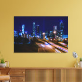 Atlanta Silhouet 's Nachts Canvas Afdruk (Insitu (Woonkamer))