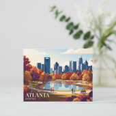 Atlanta Silhouet USA Briefkaart (Staand voorkant)
