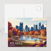 Atlanta Silhouet USA Briefkaart (Voorkant / Achterkant)