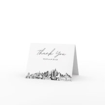 Atlanta Silhouette Schets Bedankkaart