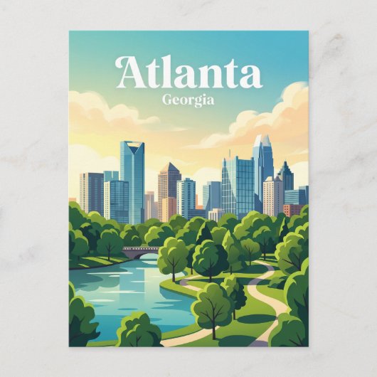 Atlanta Silhouette USA Briefkaart (Voorkant)