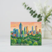 Atlanta Silhouette USA Briefkaart (Staand voorkant)