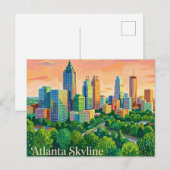 Atlanta Silhouette USA Briefkaart (Voorkant / Achterkant)