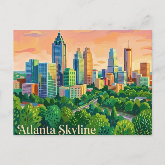 Atlanta Silhouette USA Briefkaart (Voorkant)