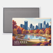 Atlanta Silhouette USA Magneet (Voorkant / Achterkant)