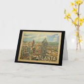 Atlanta Skyline Atlanta Vintage Travel Kaart (Gele Bloem)