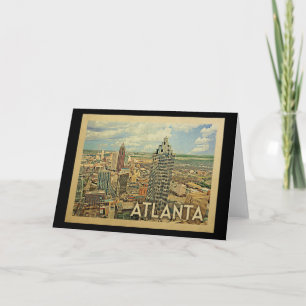 Atlanta Skyline Atlanta Vintage Travel Kaart